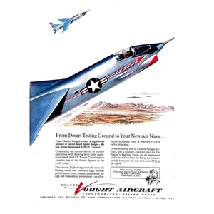 Vought Aircraft 1955 Print Ad Builder High Performance Military Aircraft 8"X11" - Imagen 1 de 3