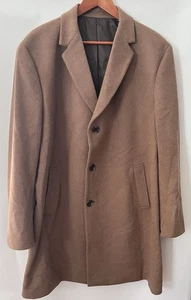 Kenneth Cole Reaction Wool-Blend Overcoat Men's R46 Camel Brown Coat Jacket - Picture 1 of 7