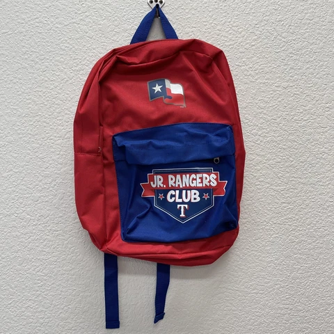 MLB Texas Ranger Jr Rangers Club Backpack UNUSED But no Tags Baseball School Cover
