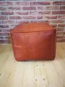 Moroccan Ottoman Footstool Genuine New Unstuffed Square 20'' Leather Pouffe Boho - Picture 1 of 2