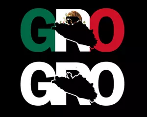 GRO letters Decal Car Window Laptop Map Vinyl Sticker Guerrero Mexico - Picture 1 of 9
