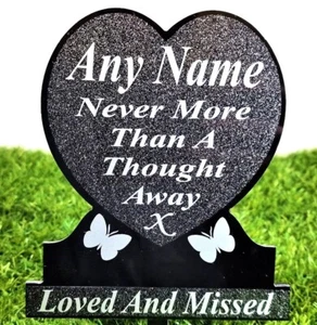Personalised Any Name Memorial Plaque Grave Heart Graveside Decoration Funeral - Bild 1 von 3