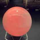 435g natural pink calcite quartz sphere crystal UV reactive ball healing