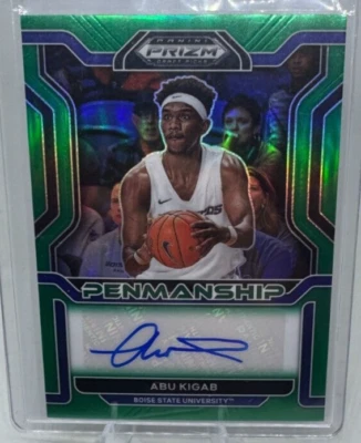 ABU KIGAB Penmanship Auto Green Prizm 2022 Panini Prizm Draft Pick CP-ABU Boise - Image 1 of 2