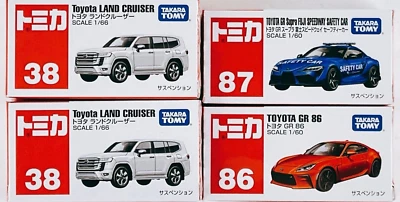 TOYOTA Land Cruiser, TOYOTA GR 86 & GR Supra Fuji Speedway Takara Tomy Set of 4 - Image 1 of 4
