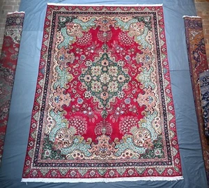 Rare Medallion Floral Caucasian Area Rug 10x13 Large Red Handmade Pictorial Rug - Picture 1 of 19
