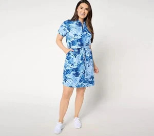 Vestido Sport Savvy Talla 1X Pequeño (1XP) Terry Francés Cremallera Pies INDIGO FLORAL A649086 - Imagen 1 de 1