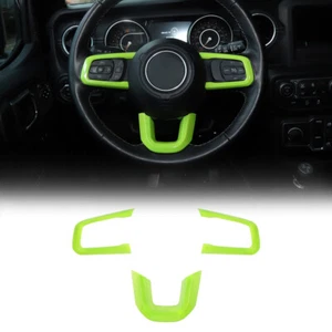 3X Green Steering Wheel Moulding Trim Cover for Jeep Wrangler JL 2018+/JT 2020+ - Imagen 1 de 6