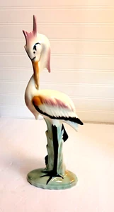MCM Pottery CERAMIC BIRD Egret Heron Flamingo FIGURINE 13" - Picture 1 of 18