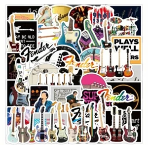 10 STCK. Berühmte Gitarre Marke Akustik Elektrische Musik Aufkleber BRANDNEU - Bild 1 von 6
