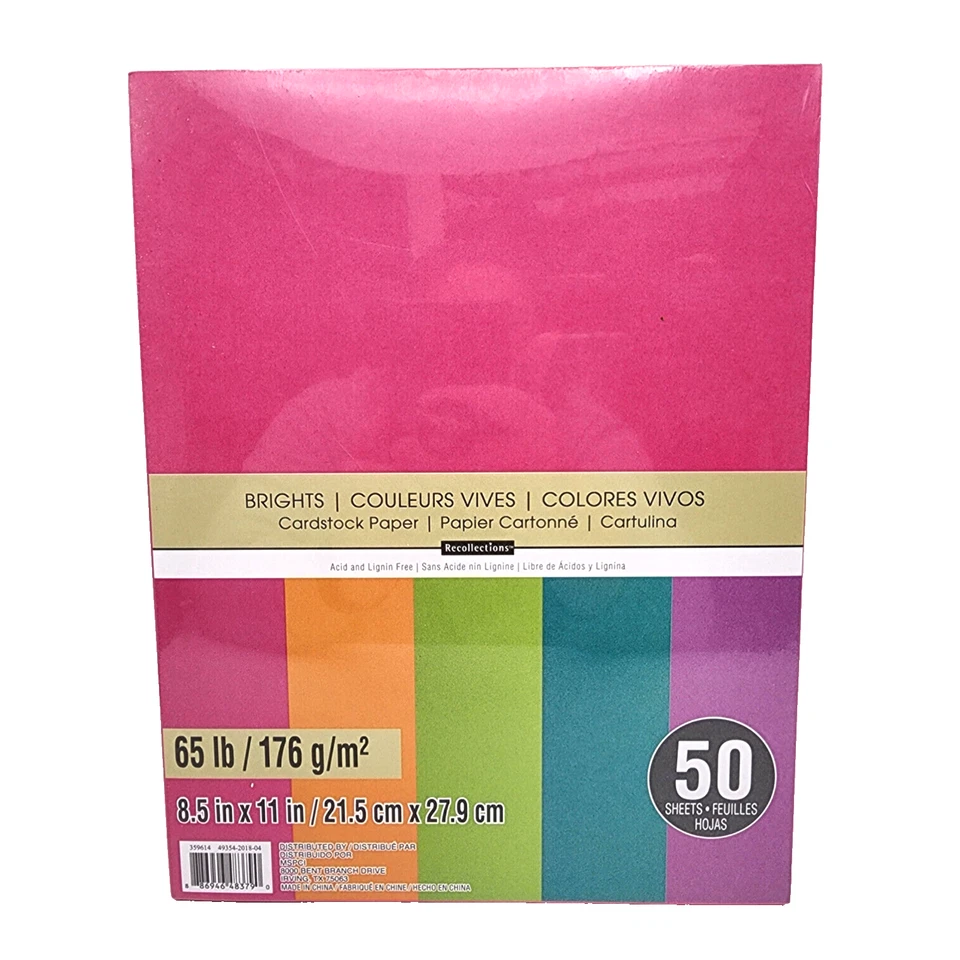 Recollections Cardstock Paper Brights 8.5" x 11"  50 Sheets 65 lb Acid Free - Image 1 of 4