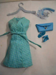 Barbie Fashion Bouquet #1511 1970 blaues Wickelkleid Sears exklusiv blau T-Strap - Bild 1 von 3