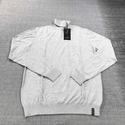Suéter Scotch Soda Para Hombres Grande Pullover Cuello Alto Gris Preppy Informal Adulto Foto 1 de 4