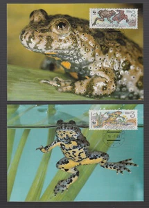 WWF 1989 Czechoslovakia / Carpathian Newt Frog on 4 beautiful MK MC - Picture 1 of 2