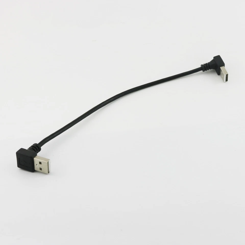 USB 2.0 Type A Male to 2.0 A Male Down Angle Data Extension Adapter Cable 25cm - Image 1 of 1
