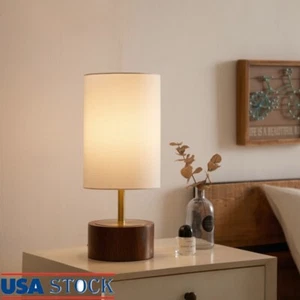 Walnut Brass Finish Touch Sensor Table Lamp Retro Modern Design Home Decor New - Picture 1 of 7