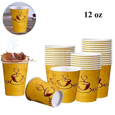 Disposable Paper Coffee Cups 12 Oz Yellow Paper Cups Leak-Proof For Hot Drinking • 89.99$