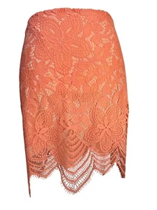 Falda For Love and Lemons Talla Mediana Melón Encaje Superpuesto Forrada Elástica - Imagen 1 de 9