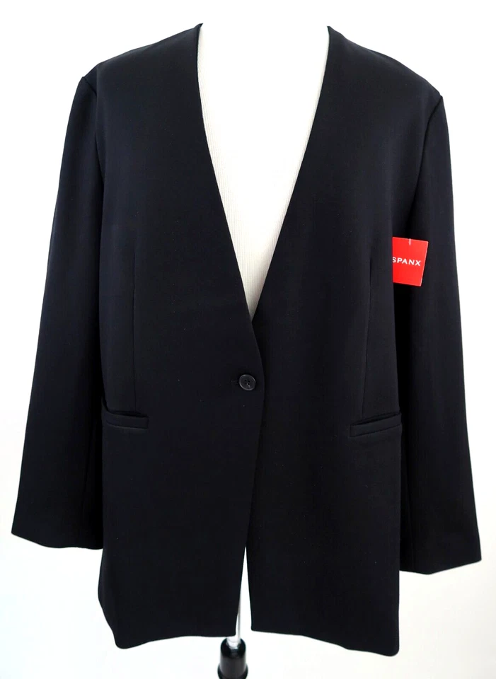 Spanx The Collarless Blazer 20384R Classic Black Size XL