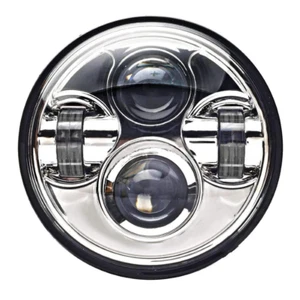 Chrome 5 3/4" 5.75 LED Headlight for Harley Sportster XL 883 1200 Dyna Softail - Picture 1 of 6