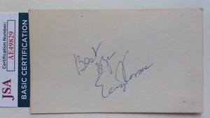 ERNIE KOVACS- TV Star and Inventive Comic - SIGNED Vintage 3" x 5" Card- COA-JSA