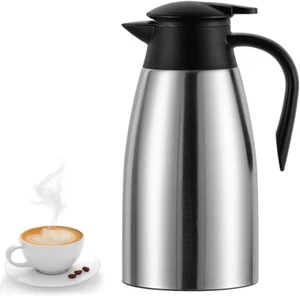 68 Oz Insulated Thermal Coffee Carafe Stainless Steel Double Walled Thermos 2L - Picture 1 of 12