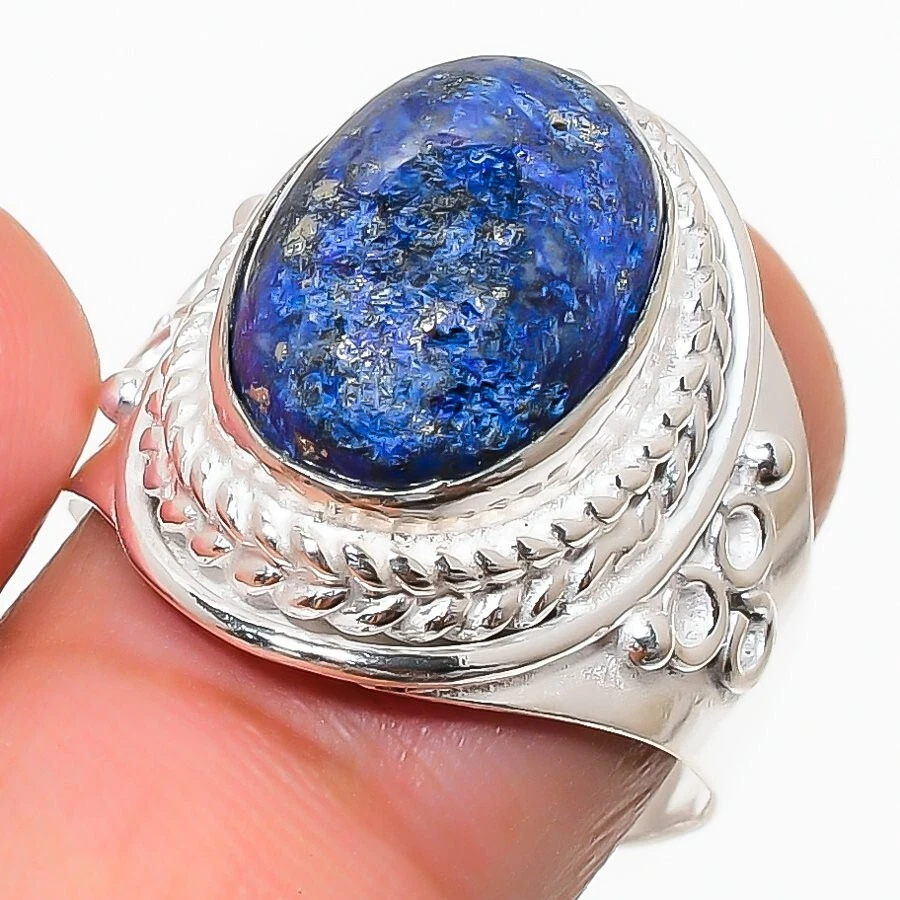 Lapis Lazuli Gemstone Handmade 925 Sterling Silver Jewelry Ring Size 8 (US) - Image 1 of 1