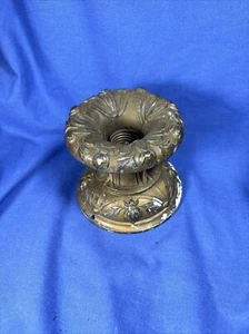 Antique Ornate Heavy Brass Single LIGHT CEILING Fixture Flush Mount Single Bulb - Picture 1 of 12