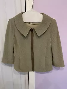 St John Couture Jacket/Blazer Size 8 Full Zip Lt Brown DryCleaned See Pics - Picture 1 of 12