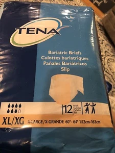 Tena Bariatric Briefs XL Extra Large Bag of 12, Waists 60” - 64” by TENA New - Picture 1 of 8
