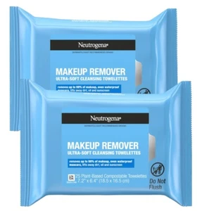 (2) Neutrogena Makeup Remover Cleansing Wipes, Ultra-Soft Towelettes, 25 CT - Picture 1 of 11