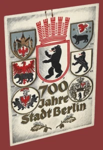 German WW2 Third Reich Artist Postcard Berlin 700 Year Anniversary 1937 - Picture 1 of 3