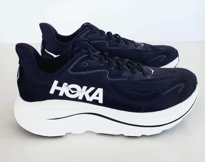 Hoka Womens (SIZE 11 Medium B) Clifton 10 Cushioned Running Shoes Black & White - Image 1 of 4