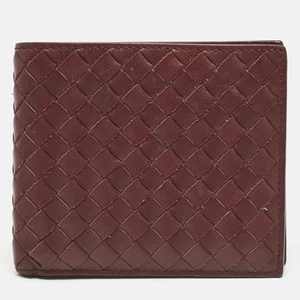 Bottega Veneta Burgundy Intrecciato Leather Bifold Wallet - Picture 1 of 10