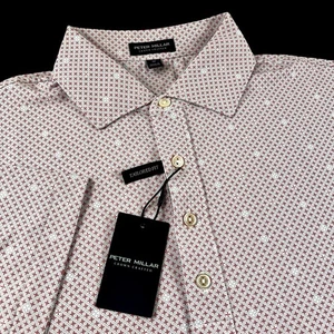 Peter Millar Crown Crafted Performance Stretch Polo Shirt Geometric Medium $125 - Picture 1 of 7