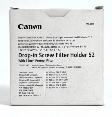 {NEW} Canon 52 Drop-In Screw Filter Holder 52 with 52mm Protection Filter - Image 1 of 4