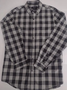 Structure Brand Modern Fit Black & Grey Checked Long Sleeve Men's (M) Shirt - Picture 1 of 9