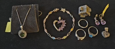 925纯银41克珠宝套装转售签名戒指RL,M,手链DBJ 9件 — 第 1/4 张图片