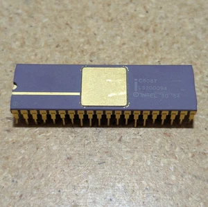 Vtg Intel C8087 CPU Ceramic Gold Math coprocessor IC Chip Floating Point DIP-40 - Picture 1 of 7