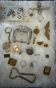 Vintage Schmuck Konvolut Western Schnalle, Coca-Cola Tie Tack, Manschettenknöpfe, Brosche - Bild 1 von 10