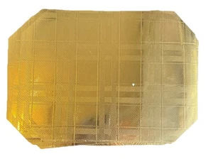 Juego de 6 manteles de mesa de cena de vinilo brillante con textura dorada metálica vintage - Imagen 1 de 8
