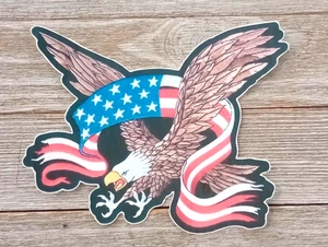 American Flag Eagle Iron On Heat Transfer  9.5 inch USA - Picture 1 of 1