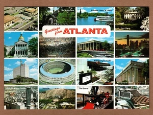 Atlanta Georgia Greetings Multi View UNP Continental Postcard - Picture 1 of 2