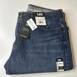 Lee Jeans Mens 36x32 Slim Straight Active Stretch Denim Motion Flex Waistband - Picture 1 of 16