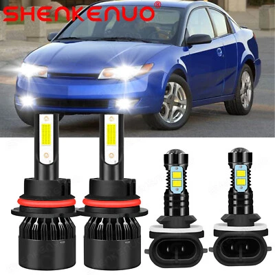 For 2004-2007 Saturn ION 6000K LED Headlight Bulbs Hi/Low Beam+Fog Light 4x Kit - Image 1 of 4