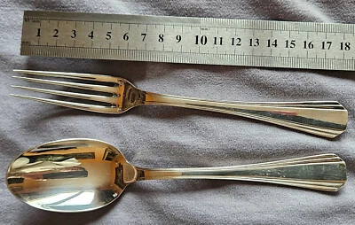 CHRISTOFLE BOREAL : Couvert de baptème d' enfant ou à entremets en métal argenté - Photo 1/4