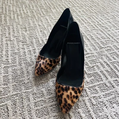Pierre Hardy 38.5 Animal Print D'Orsay Pumps Pointed Toe Leather Stilletos - Image 1 of 4