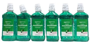 Amazon Basics Antiseptic Mouthwash Mint Flavor 6 Pack 33.8 FL OZ - Picture 1 of 2