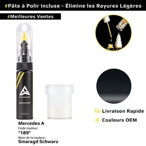 Peinture de retouche pour Mercedes A Code: 189 Smaragd Schwarz - Picture 1 of 10