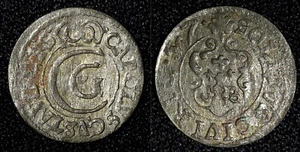 Swedish Livonia City of Riga Carl X Gustav Silver 1657 1 Solidus KM# 50 (27 767) - Picture 1 of 3